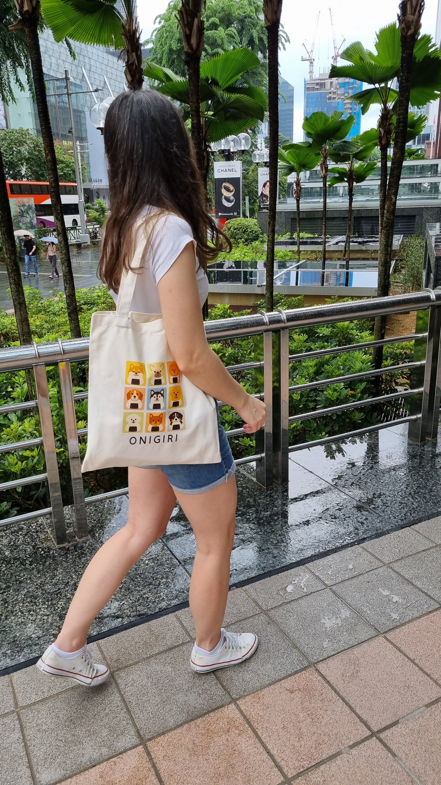 Adorable linen tote bag
