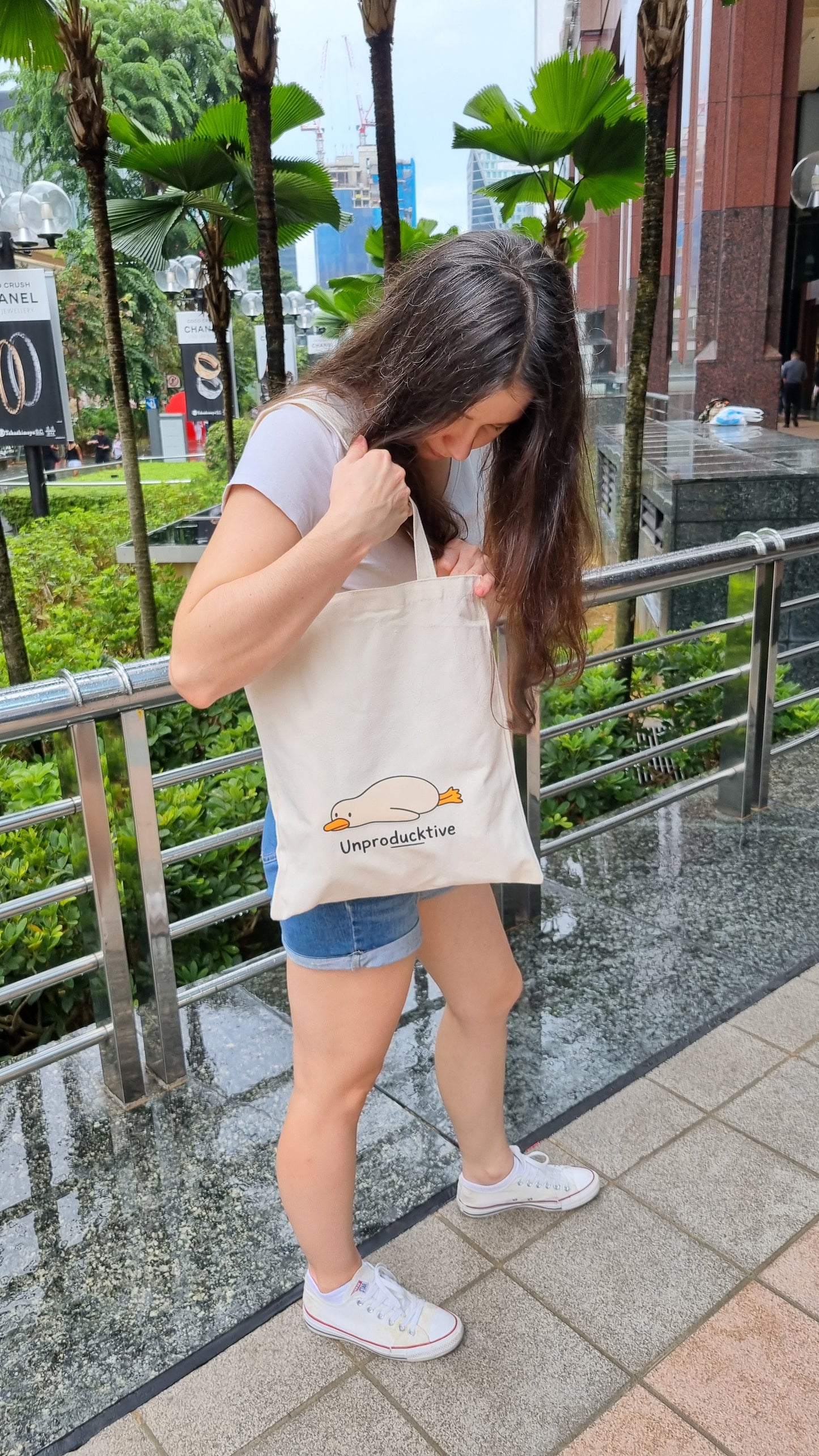 Adorable linen tote bag