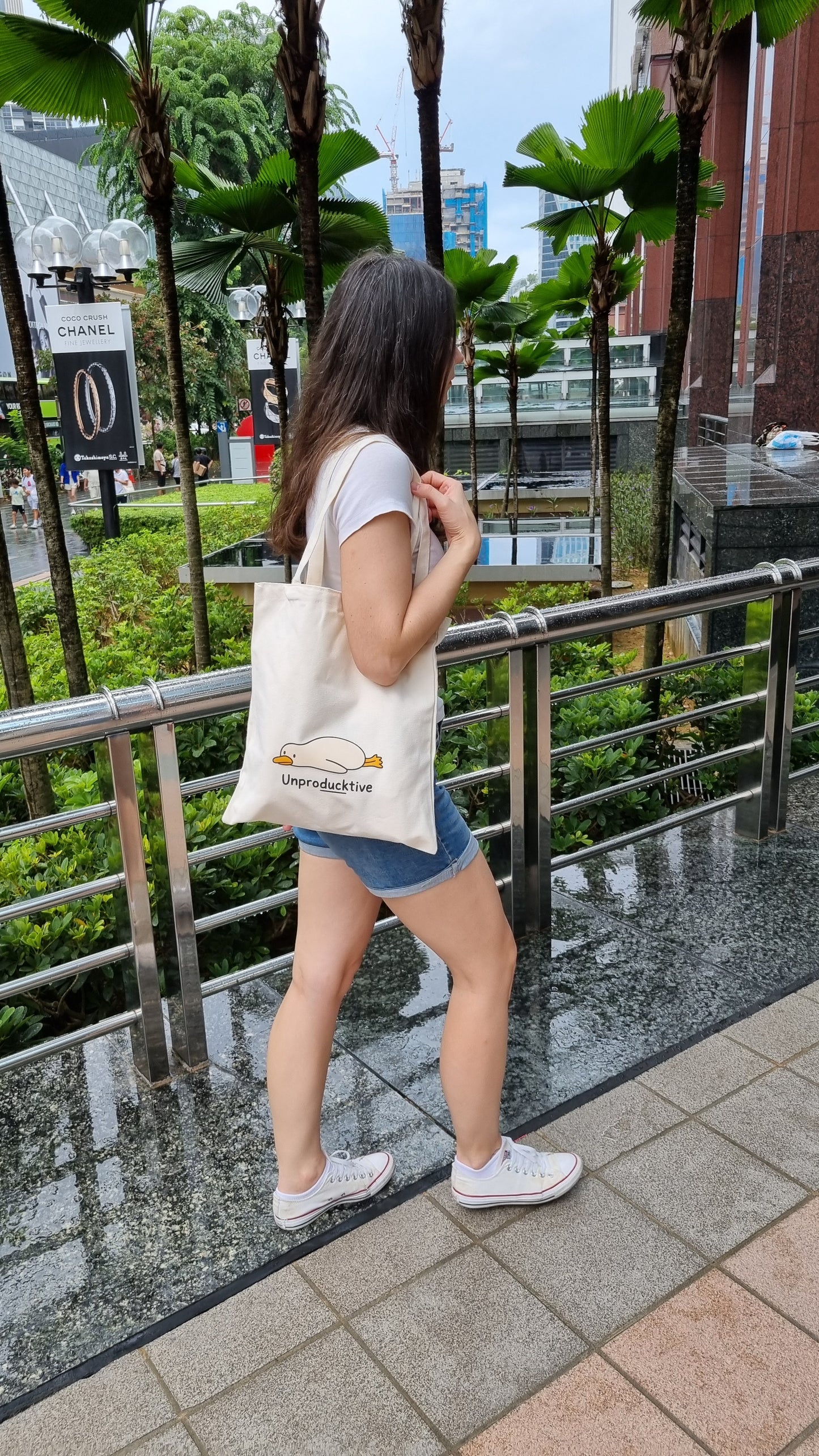 Adorable linen tote bag