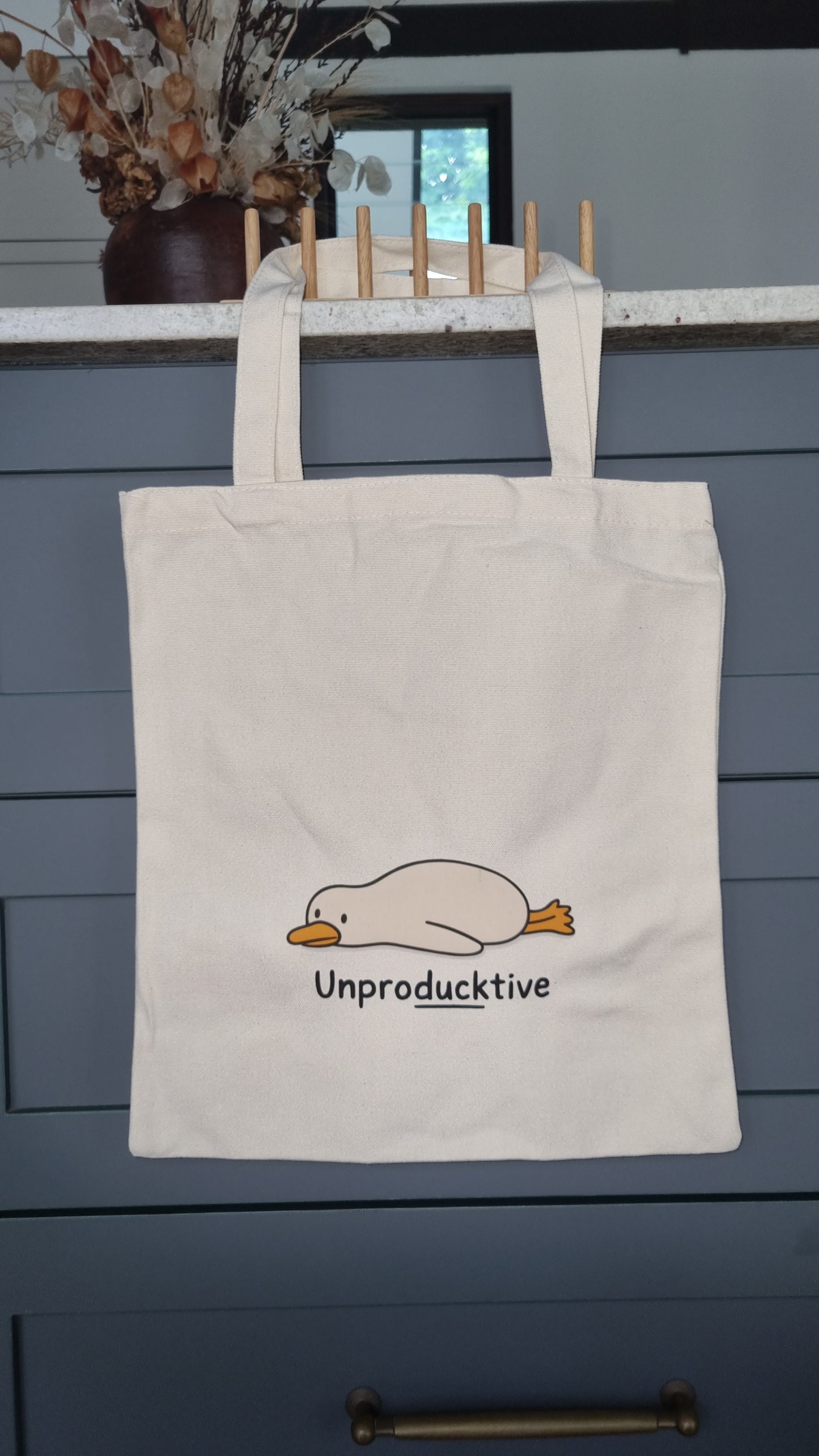 Adorable linen tote bag