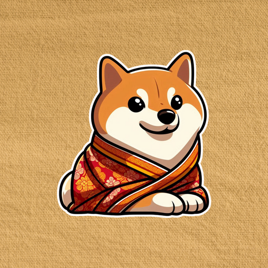Shiba Inu in sarong