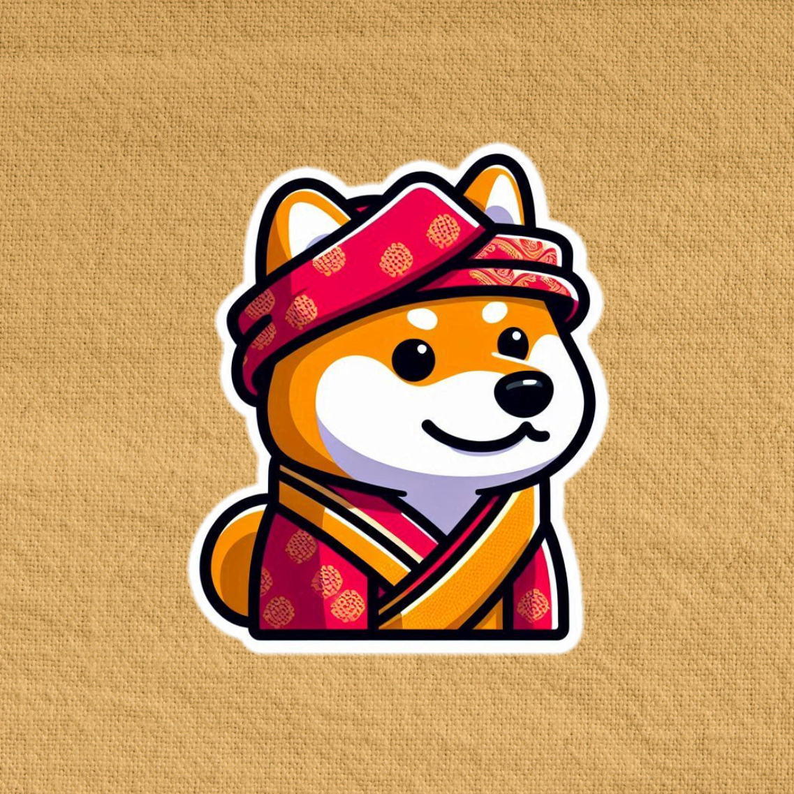 Shiba Inu in sarong