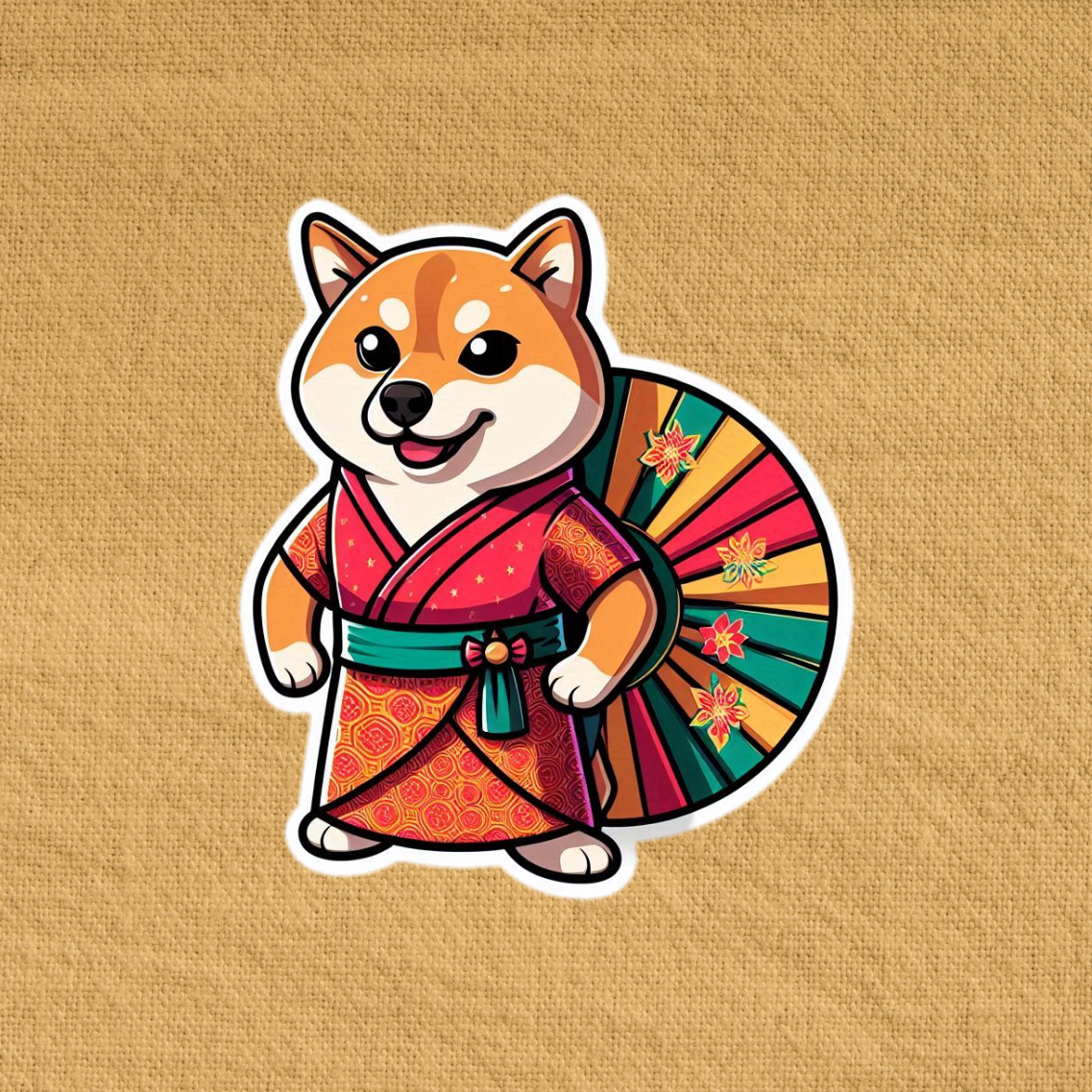 Shiba Inu in sarong
