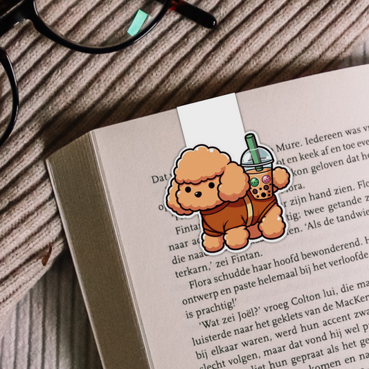 Poodle Magnetic Bookmark - Cream Edition