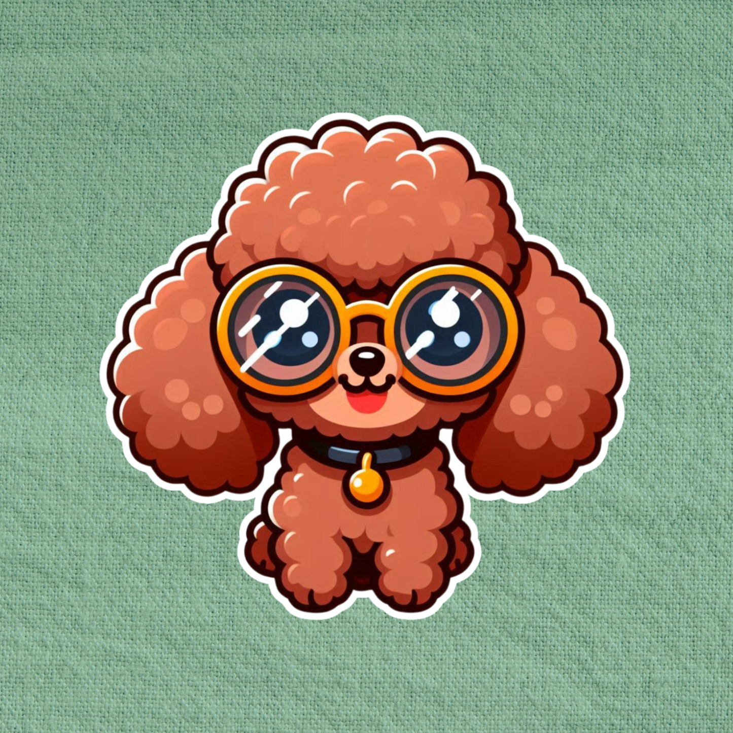 Poodle in glasses