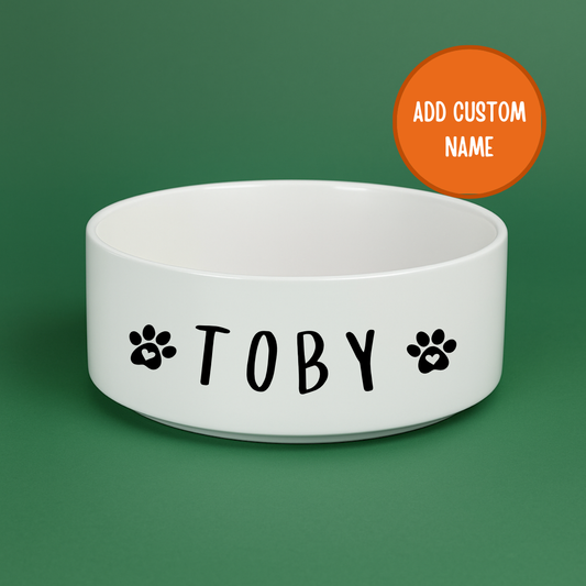 Food Bowl - Name & 2 Paws