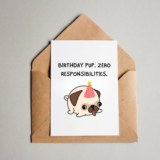 Birthday card - Zero Responsibilities