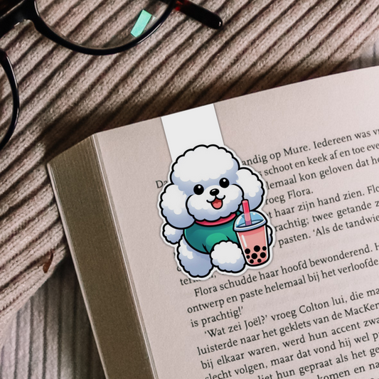 Poodle Magnetic Bookmark -  White Edition