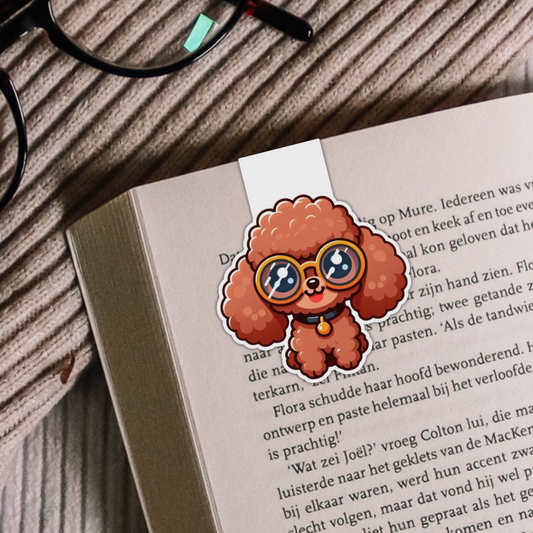 Poodle Magnetic Bookmark -  Red Edition