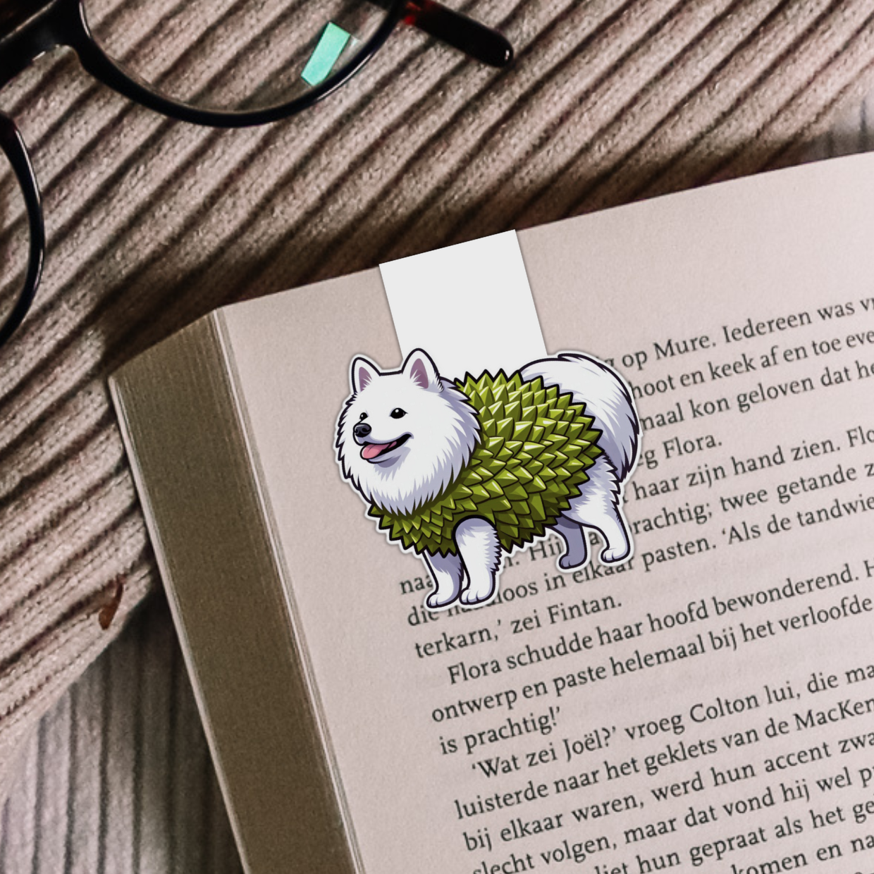 Japanese Spitz Magnetic Bookmark
