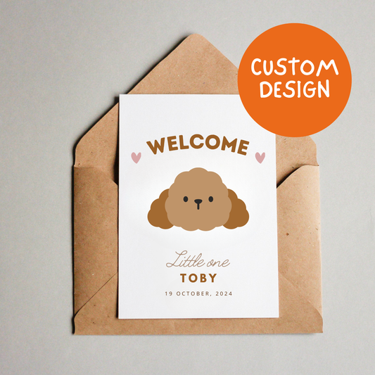 Welcome home personalised card
