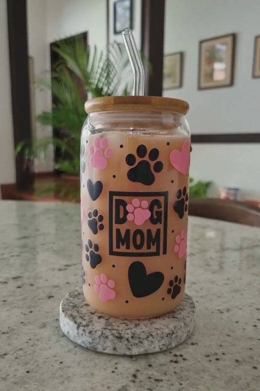 Glass Tumbler - Paw prints